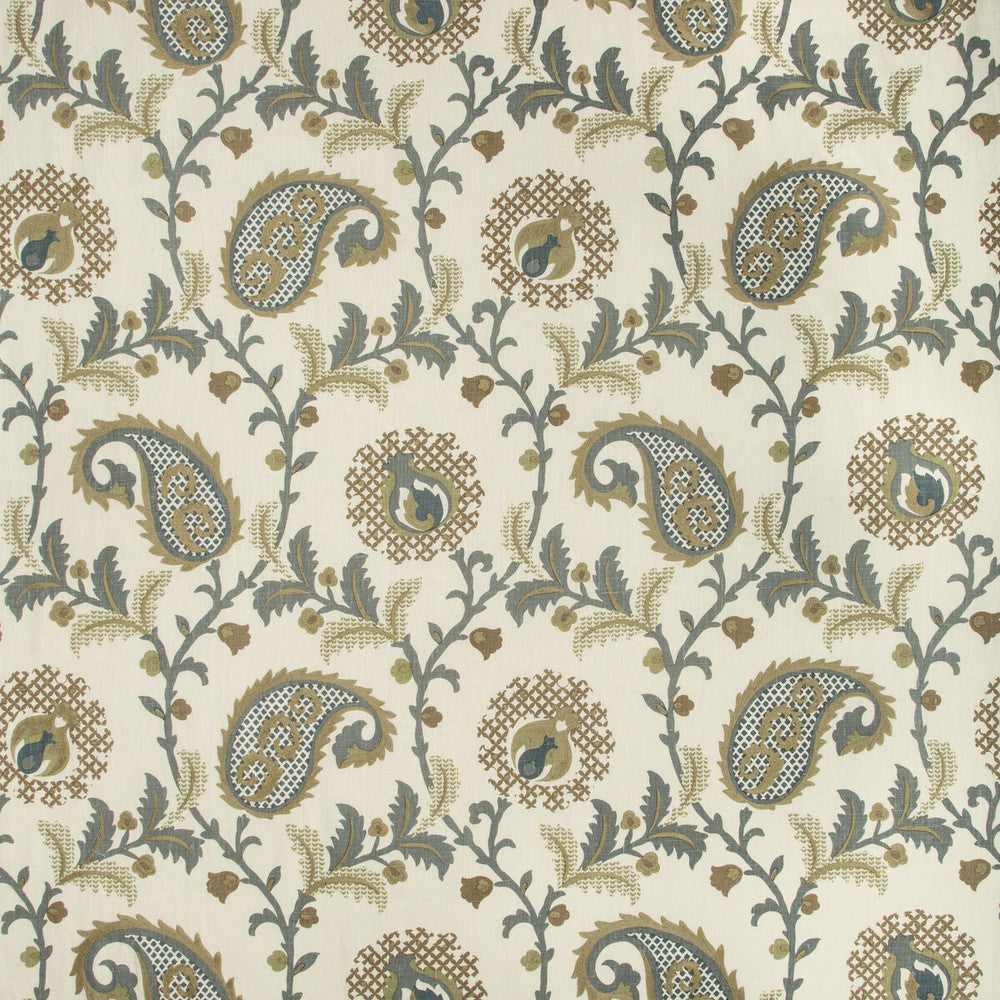 Saudade Paisley Dried Thyme by Kravet Design Designer Fabric BARCLAY BUTERA SAGAMORE LINEN - 92%;SPUN POLYESTER - 8% India - Horizontal: 26.75 and Vertical: 25.5 54 - Swanky Fabrics -