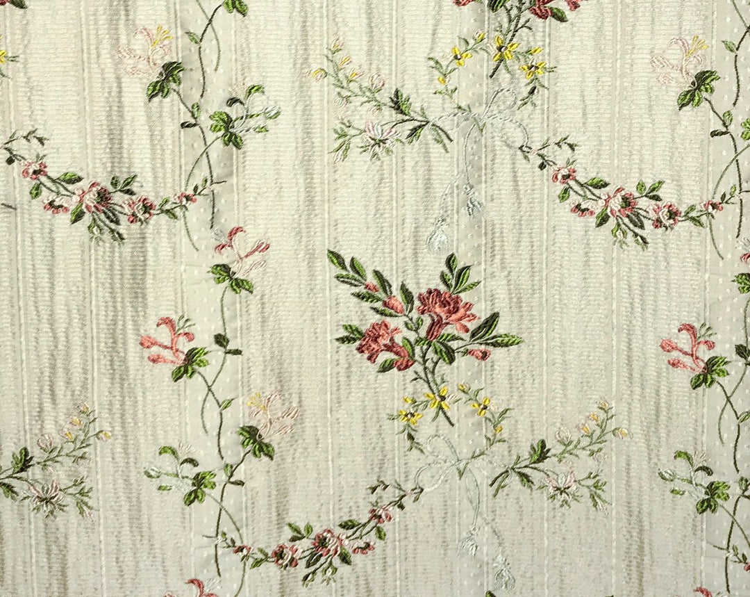 Broche Orleans Multi On White SB93260001 by Old World Weavers Designer Fabric