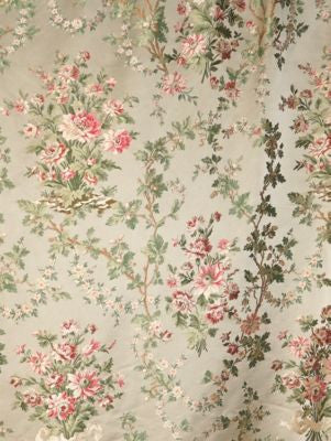 La Belle Jardiniere Cream Rose SB28660011 by Old World Weavers Designer Fabric CLASSICS 100% SILK ITALY MEDIUM DUTY Horizontal: 51.25" and Vertical: 27.75" 55.5 - Swanky Fabrics -