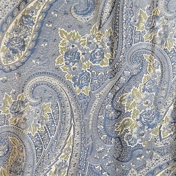 Valeria/Azure 2333-001 by Old World Weavers Designer Fabric SCALAMANDRE WAREHOUSE 100% SILK ITALY LIGHT DUTY Horizontal: 35" and Vertical: 55.5" - Swanky Fabrics -