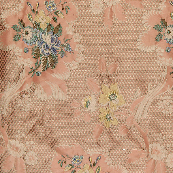 Frullino/Apricot 9451-007 by Old World Weavers Designer Fabric CLASSICS 100% SILK ITALY LIGHT DUTY Horizontal: 30" and Vertical: 13.5" 55" - Swanky Fabrics -