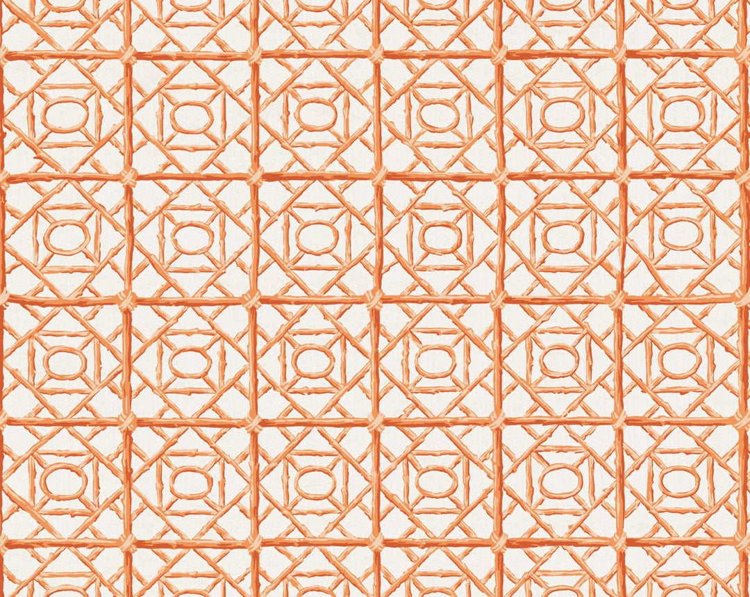 Ormond Fret Print Tangerine SC166710003 by Scalamandre Designer Fabric