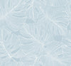Tarra Monstera Leaf Early Sky SC20202 by Seabrook Designs Designer Wallpaper