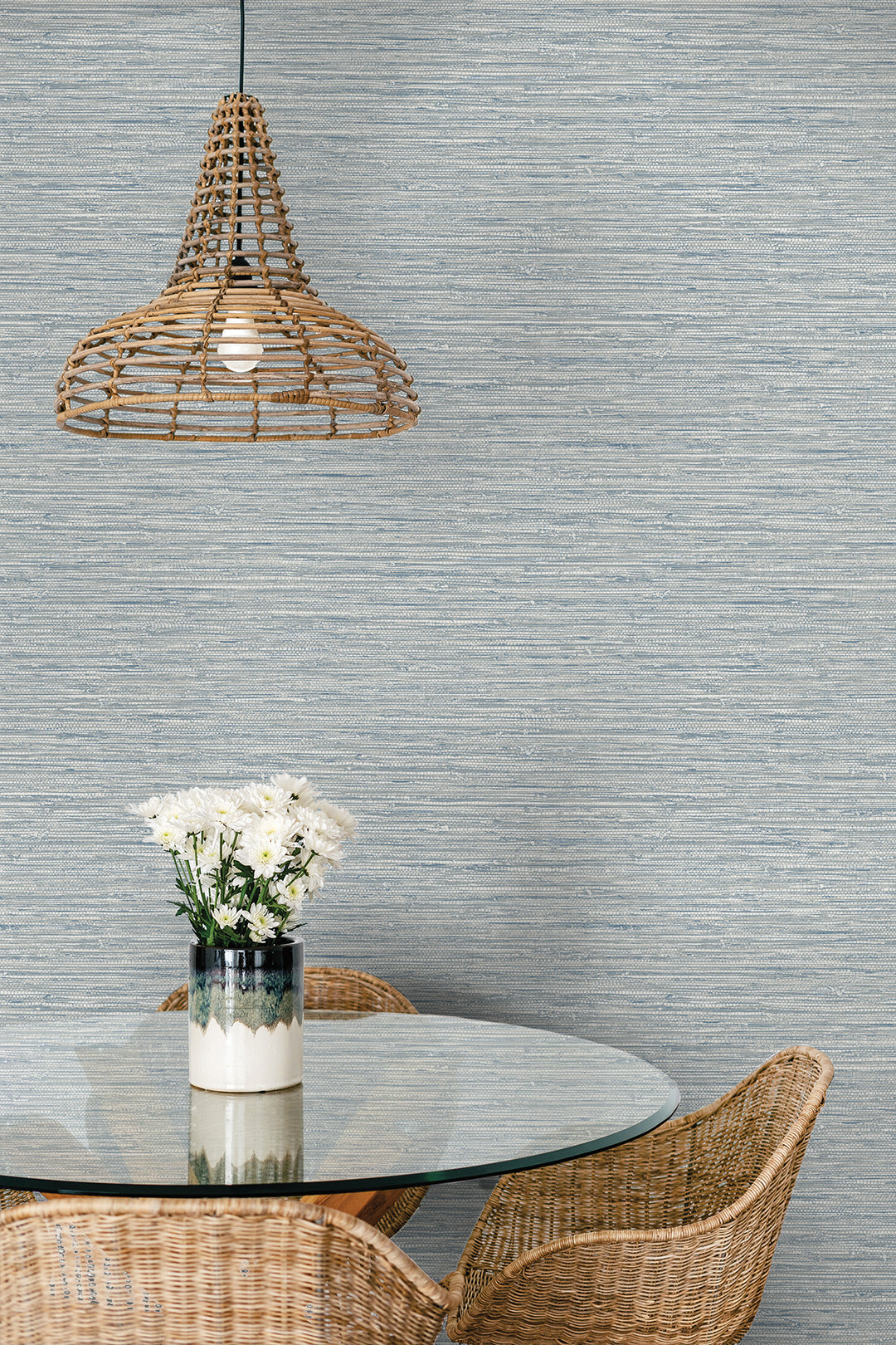Isla Faux Jute Fantasy Blue SC20912 by Seabrook Designs Designer Wallpaper