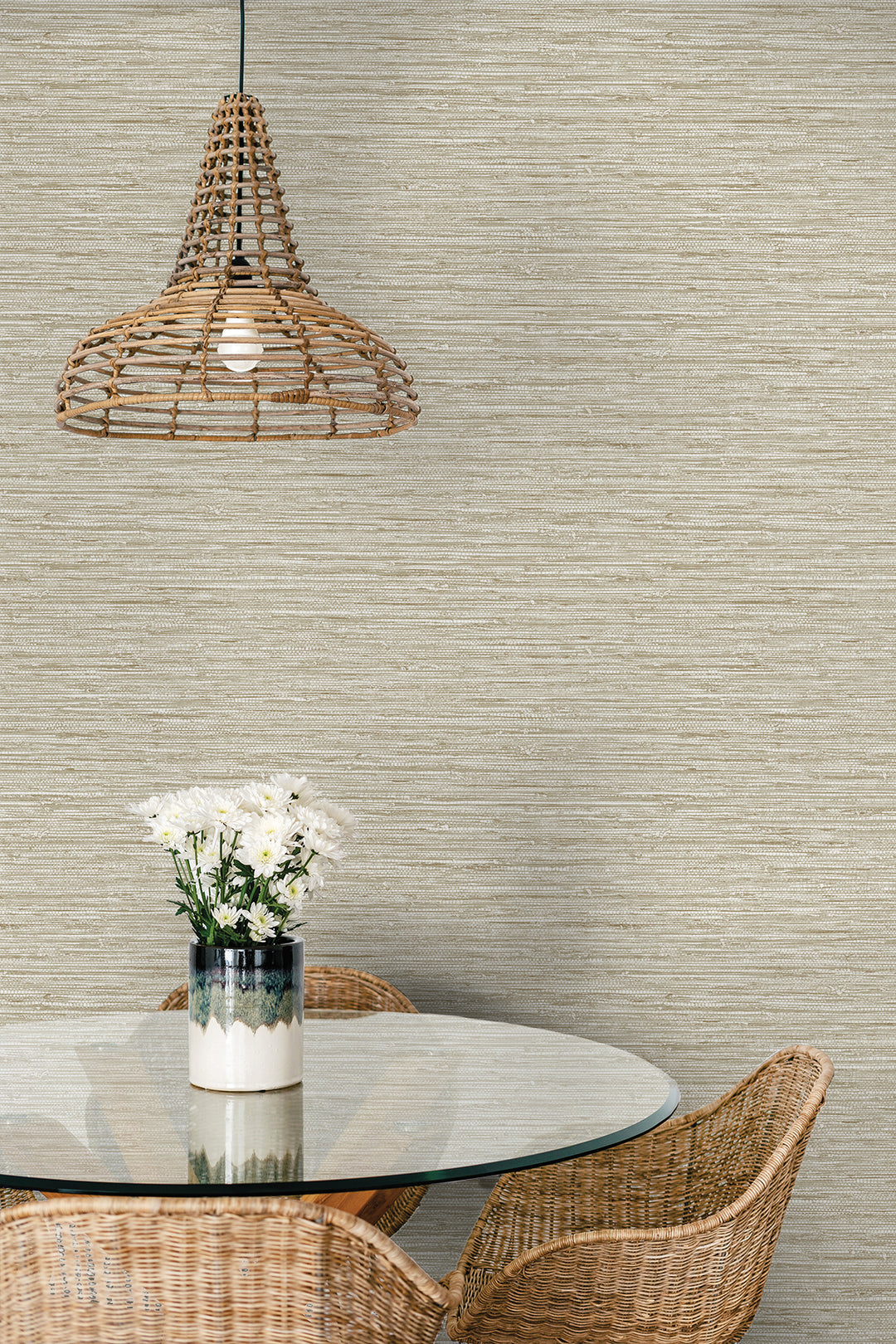 Isla Faux Jute Balanced Beige SC20915 by Seabrook Designs Designer Wallpaper