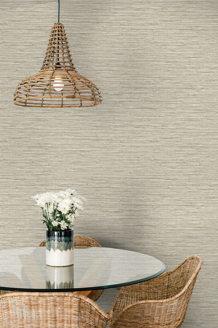 Isla Faux Jute Balanced Beige SC20915 by Seabrook Designs Designer Wallpaper