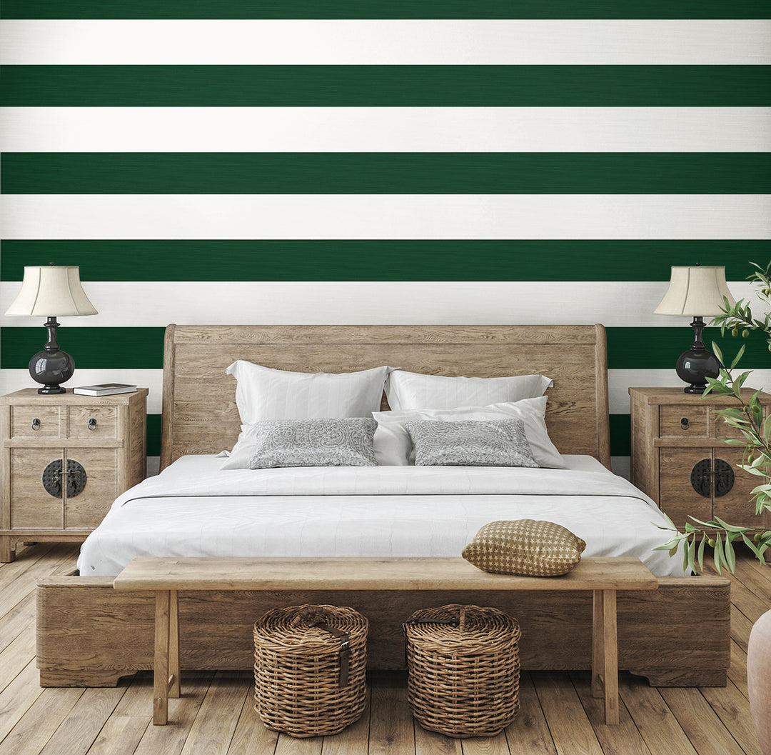 Dylan Striped Stringcloth Marine Green SC21004 by Seabrook Designs Designer Wallpaper