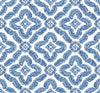 Talia Botanical Medallion Cottage Blue SC21312 by Seabrook Designs Designer Wallpaper