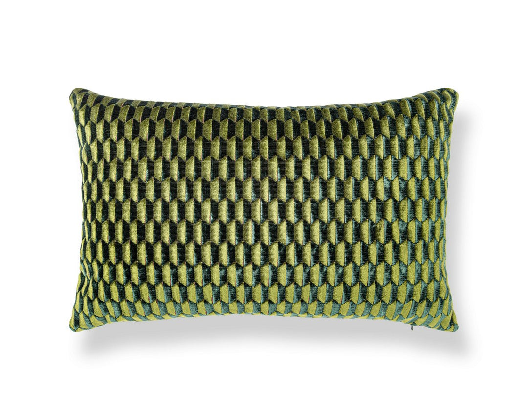 Allegra Velvet Pillow 14 X 22 - Emerald SCLALLEPILL0005 by Scalamandre Designer Pillow