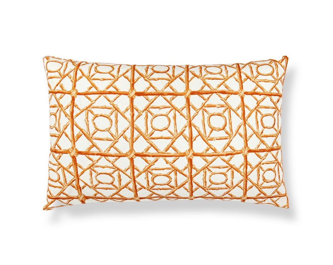 Ormond Fret Pillow 22 X 14 - Tangerine SCLBDK166710003 by Scalamandre Designer Pillow