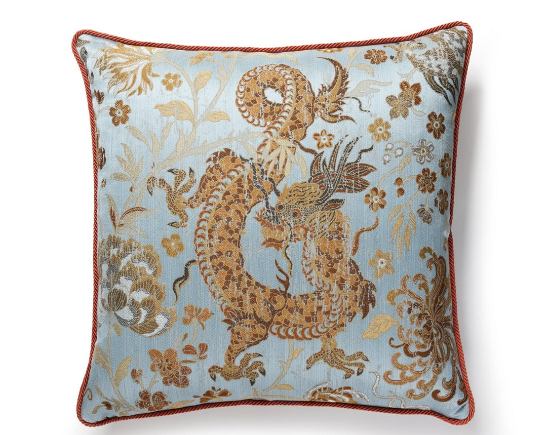 Dragon Tableau Pillow 22 X 22 - Copper Sky SCSDDC273270002 by Scalamandre Designer Pillow