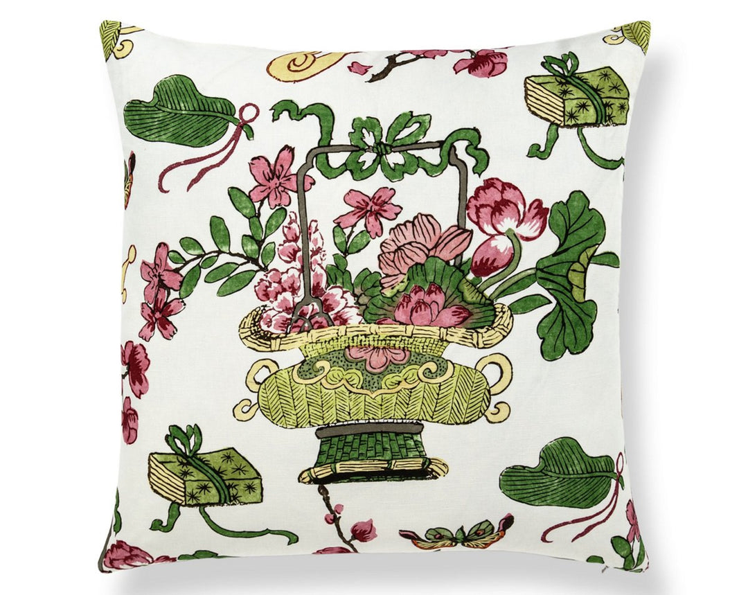 Shanghai Blossoms Pillow 22 X 22 - Spring SCSDDK165910001 by Scalamandre Designer Pillow