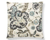 Cumbria Hand Block Pillow 22 X 22 - Smoke On Ivory SCSDDK166030002 by Scalamandre Designer Pillow