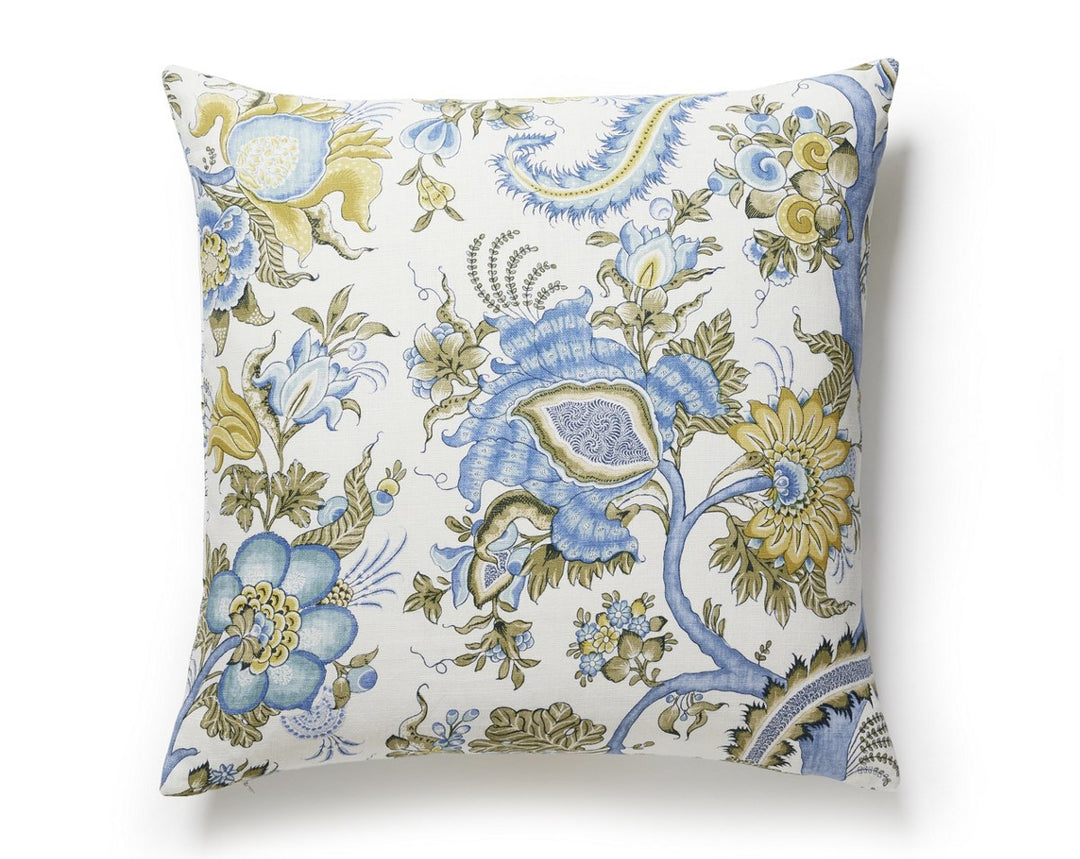 Met Palampore Pillow 22 X 22 - Sky And Sunlight SCSDDK166490001 by Scalamandre Designer Pillow