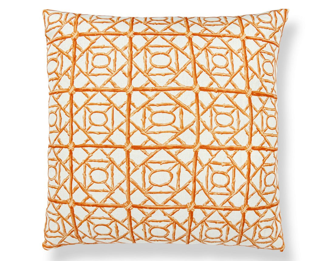 Ormond Fret Pillow 22 X 22 - Tangerine SCSDDK166710003 by Scalamandre Designer Pillow