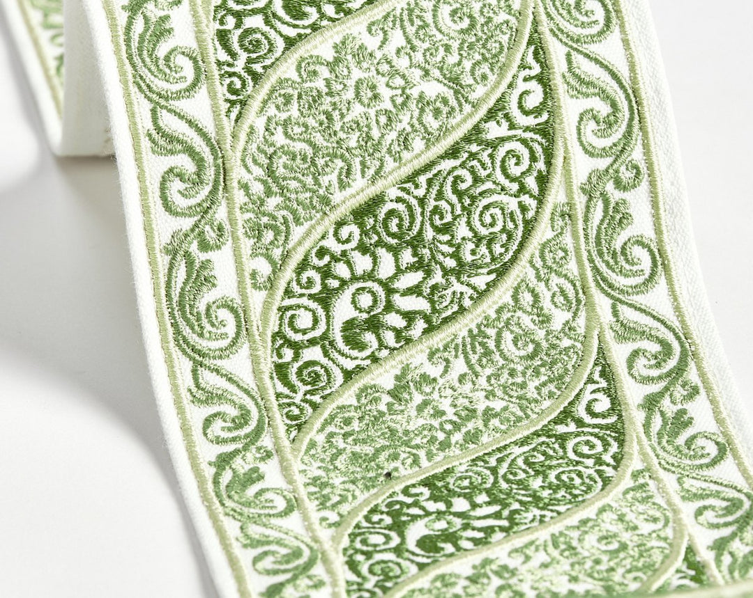 Paisley Embroidered Tape Meadow SCT33400005 by Scalamandre Designer Trim