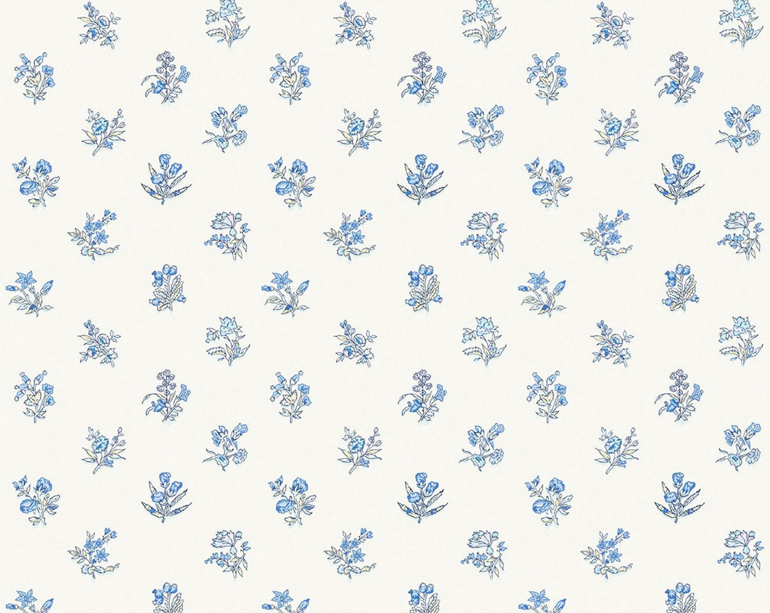 Summer Flora Wallcovering Aqua Bluejay SCWP81053D0003 by Scalamandre Designer Wallpaper
