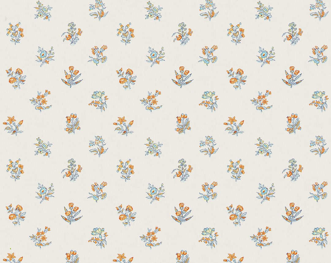 Summer Flora Wallcovering Tangerine Sky SCWP81053D0005 by Scalamandre Designer Wallpaper