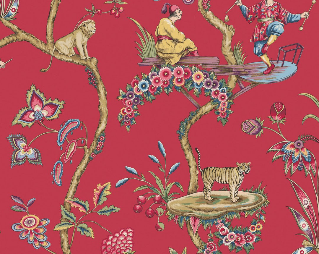 Chinoise Exotique Tomato SCWP81547D0002 by Scalamandre Designer Wallpaper