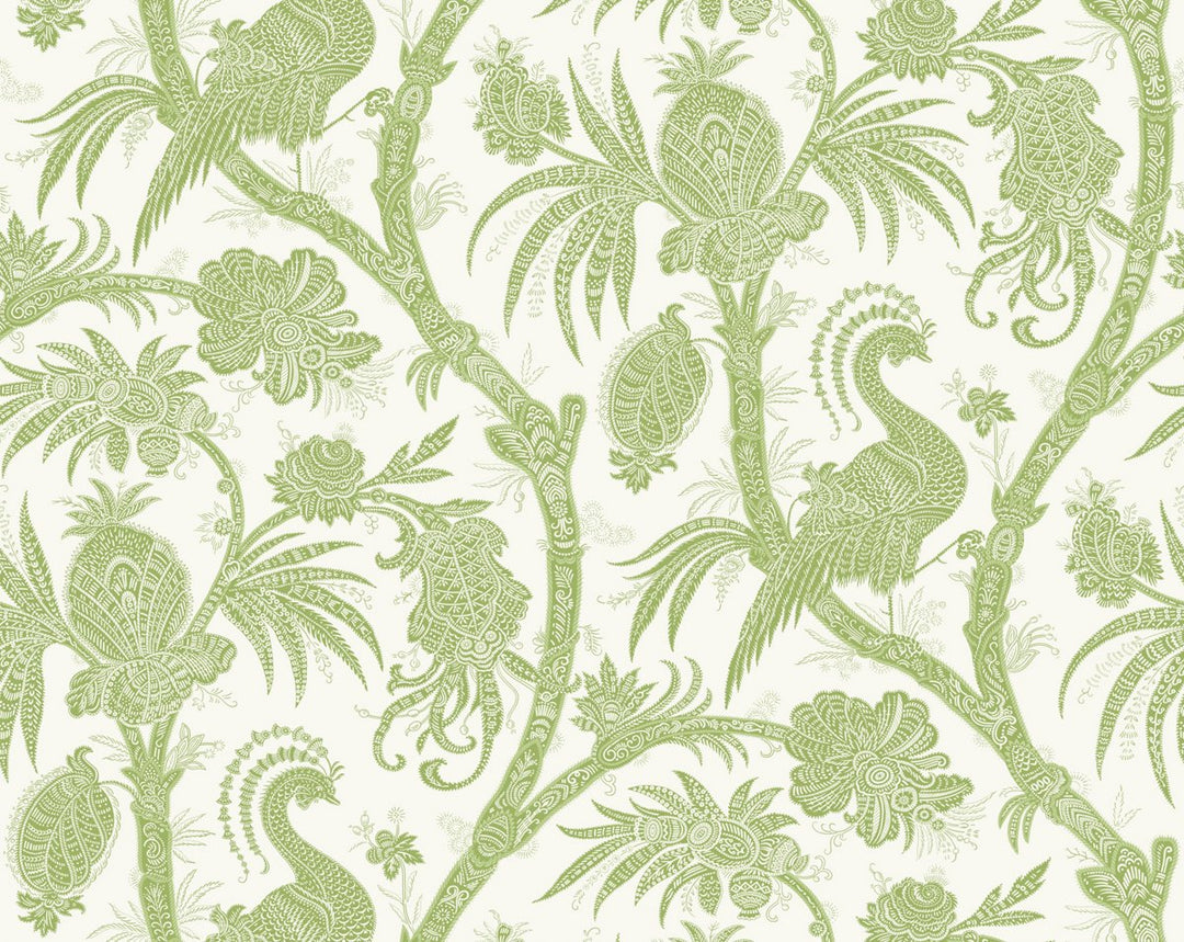 Balinese Peacock Pear SCWP88355D0004 by Scalamandre Designer Wallpaper