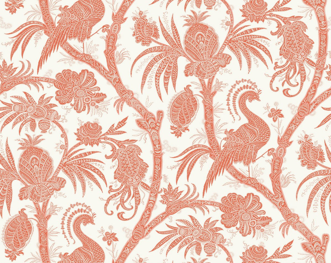 Balinese Peacock Mandarin SCWP88355D0005 by Scalamandre Designer Wallpaper