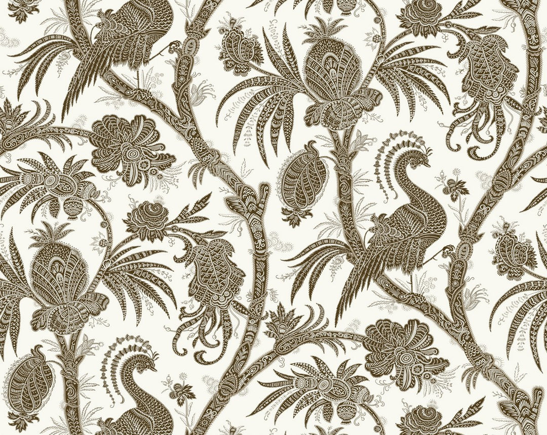 Balinese Peacock Java SCWP88355D0007 by Scalamandre Designer Wallpaper