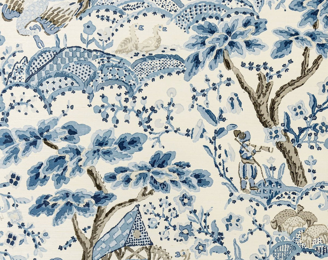 Kelmescott Wallcovering Porcelain SCWP885880001 by Scalamandre Designer Wallpaper