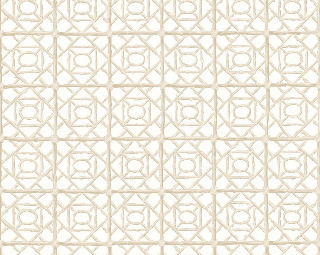 Ormond Fret Wallcovering Buttercream SCWP88613D0002 by Scalamandre Designer Wallpaper