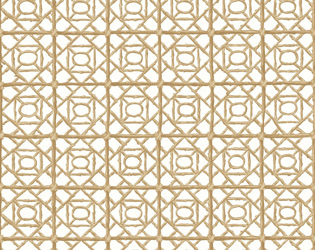 Ormond Fret Wallcovering Twine SCWP88613D0004 by Scalamandre Designer Wallpaper
