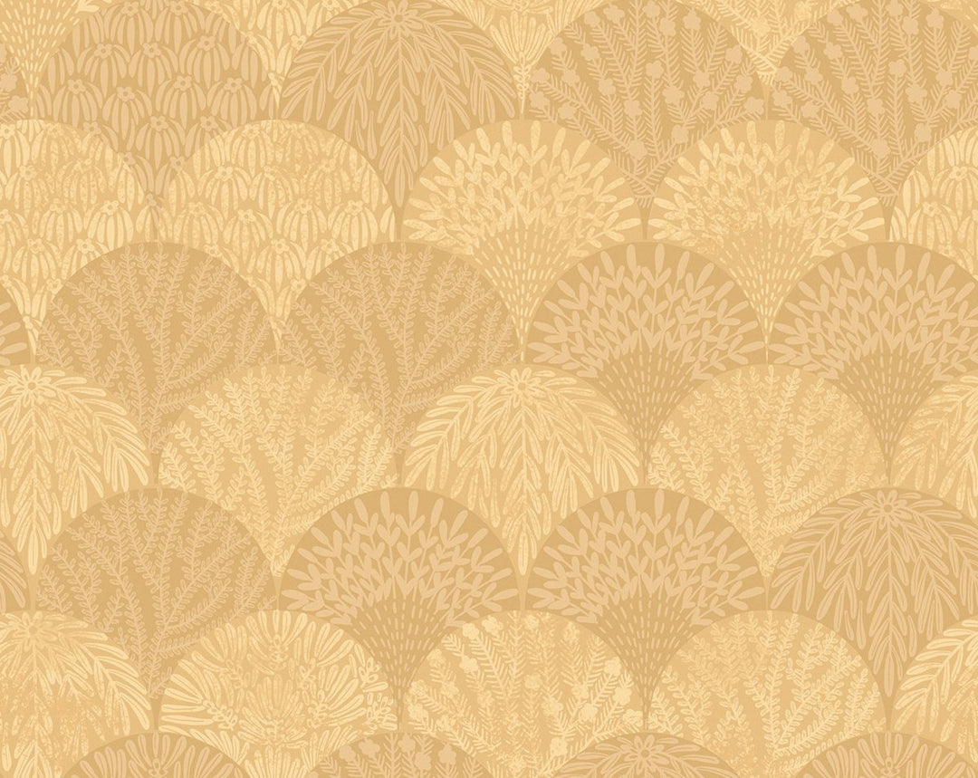 Herb Garden Wallcovering Goldenrod SCWP88618D0003 by Scalamandre Designer Wallpaper