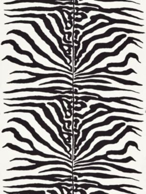 Zebra Black SC16366M0001 by Scalamandre Designer Fabric JARDIN 100% LINEN UNITED KINGDOM MEDIUM DUTY Horizontal: 37.5" and Vertical: 54" 57.25 - Swanky Fabrics -