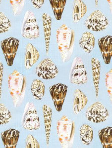 Coquina Linen Print Multi On Sea Blue SC163970001 by Scalamandre Designer Fabric