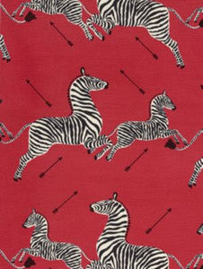 Zebras | Fabric Masai Red SC16496M0001 by Scalamandre Designer Fabric