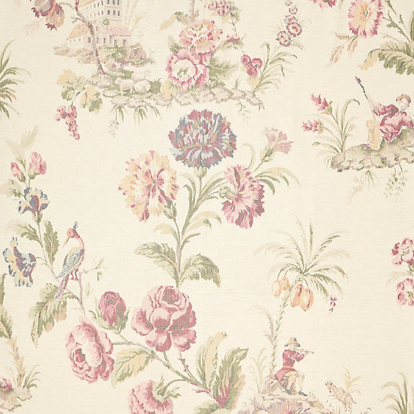 Somerset Silk Warp Print/Bloom Sc 000116585 by Scalamandre
 Designer Fabric JARDIN                                                                 53% VISCOSE 47% SILK THAILAND LIGHT DUTY Horizontal: 76.25" and Vertical: 52.5" 54"  - Swanky Fabrics -