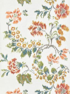 Kew Gardens Warp Print Multi On Ivory SC166110001 by Scalamandre Designer Fabric