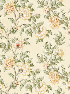 Peonia Linen Print Sunlight SC166160001 by Scalamandre Designer Fabric