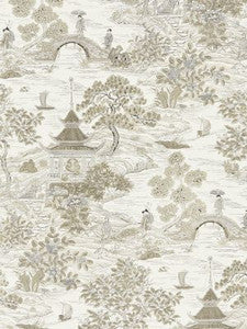 Satomi Hand Block Print Pewter SC166240001 by Scalamandre Designer Fabric