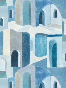 Riad Cotton Print Mediterranean SC166370001 by Scalamandre Designer Fabric