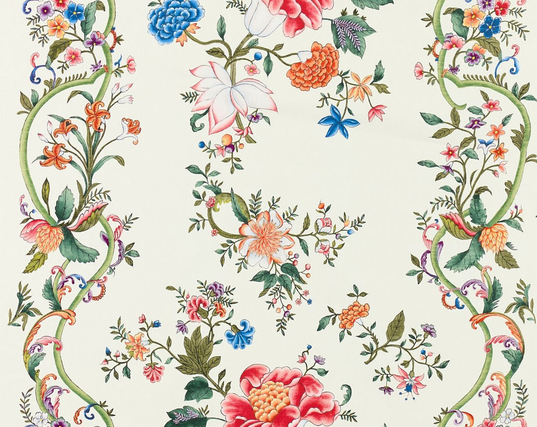 Camellia Trellis Cream Multi SC166480001 by Scalamandre Designer Fabric