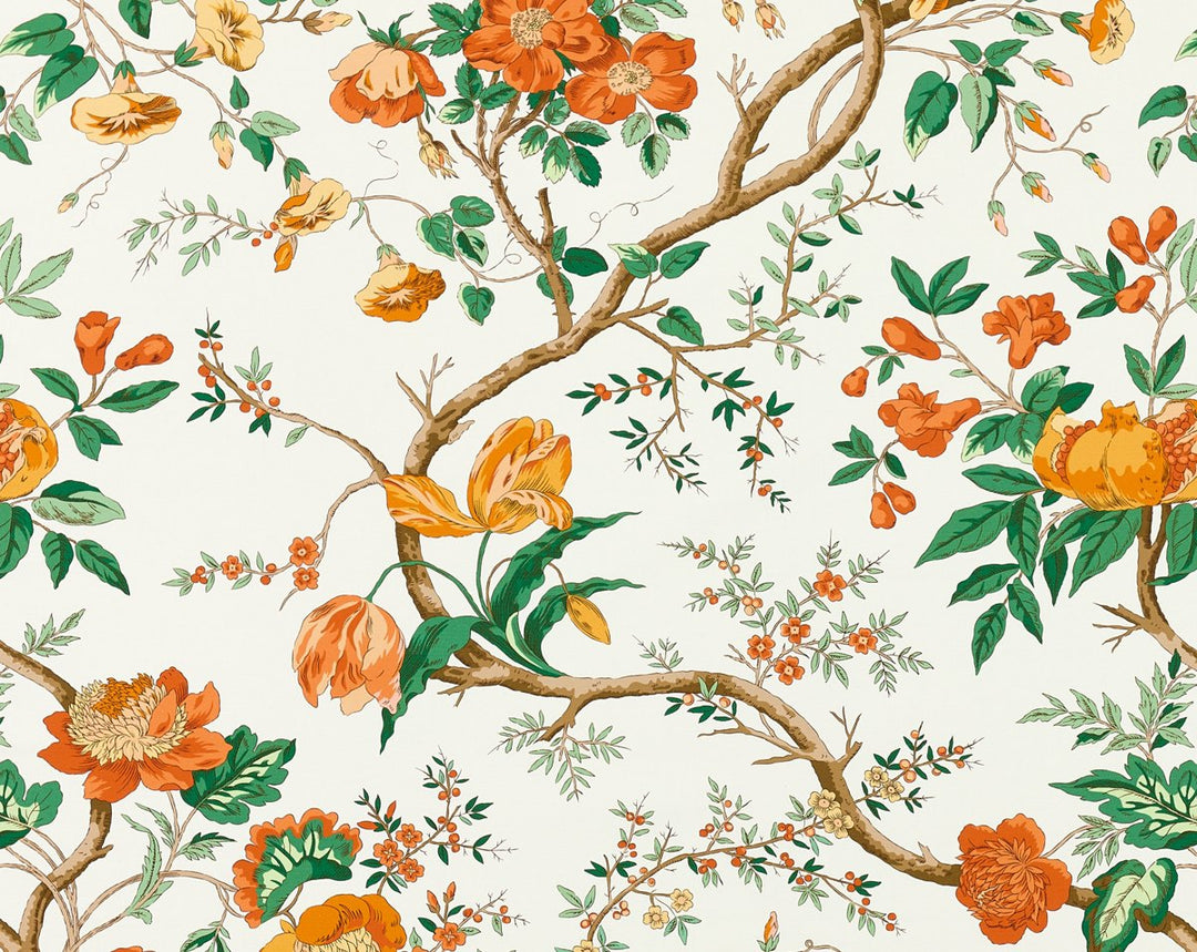Persephone Print Persimmon SC166510001 by Scalamandre Designer Fabric