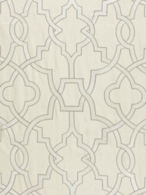 Damascus Embroidery Alabaster SC270730001 by Scalamandre Designer Fabric JARDIN 16% SPUN POLYESTER, 36% VISCOSE 29% LINEN 19% COTTON INDIA LIGHT DUTY Horizontal: 31.5" and Vertical: 25.625" 51 - Swanky Fabrics -