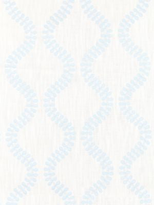 Foglia Embroidery Sky SC271270001 by Scalamandre Designer Fabric BOTANICA 77% COTTON 23% SPUN POLYESTER INDIA LIGHT DUTY Horizontal: 7.625" and Vertical: 8.25" 50 - Swanky Fabrics -