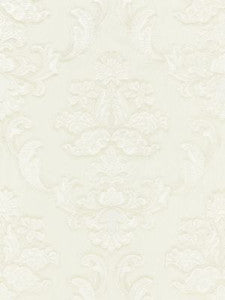 Cornelia Damask Embroidery Ivory SC271600001 by Scalamandre Designer Fabric