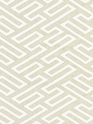 Canton Fret Applique Linen SC272180001 by Scalamandre Designer Fabric CHINOIS CHIC 85% LINEN 13% COTTON 2% VISCOSE INDIA LIGHT DUTY Horizontal: 8" and Vertical: 8" 50 - Swanky Fabrics -