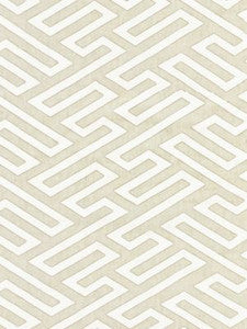 Canton Fret Applique Linen SC272180001 by Scalamandre Designer Fabric