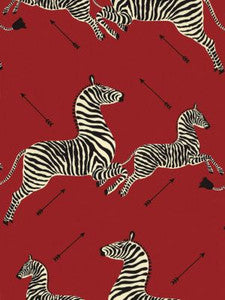 Zebras | Outdoor Masai Red SC363780001 by Scalamandre Designer Fabric