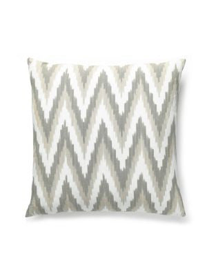 Adras Ikat Weave Pillow 22 X 22 - Mineral SCADRASPILL0001 by Scalamandre Designer Pillows 100% COTTON LIGHT DUTY Horizontal: and Vertical: 0 - Swanky Fabrics -