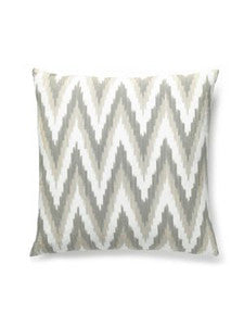 Adras Ikat Weave Pillow 22 X 22 - Mineral SCADRASPILL0001 by Scalamandre Designer Pillows