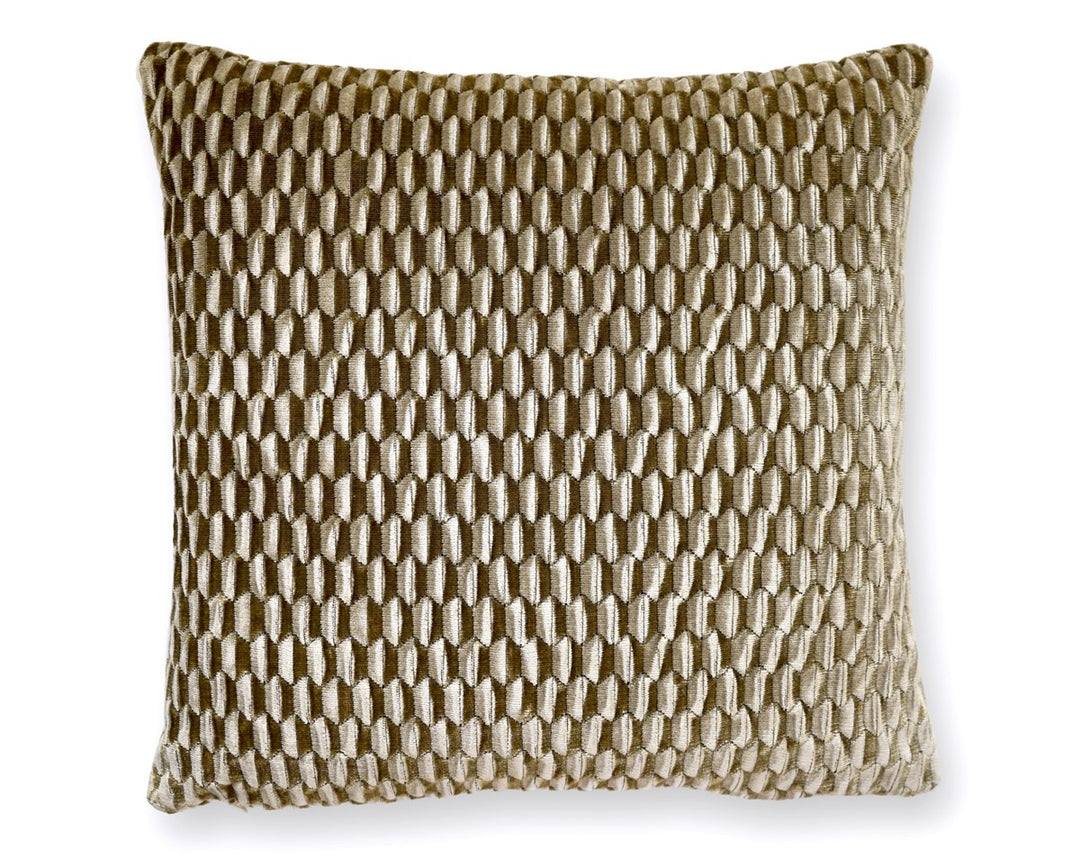Allegra Velvet Pillow 22 X 22 - Fawn SCALLEPILL0001 by Scalamandre Designer Pillow