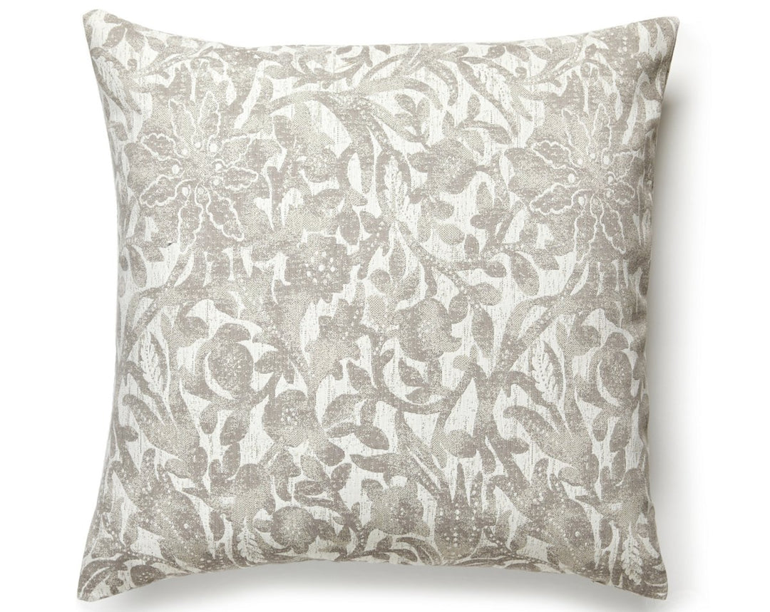 Bali Floral Outdoor Pillow 22 X 22 - Stone SCBALIPILL0001 by Scalamandre Designer Pillow
